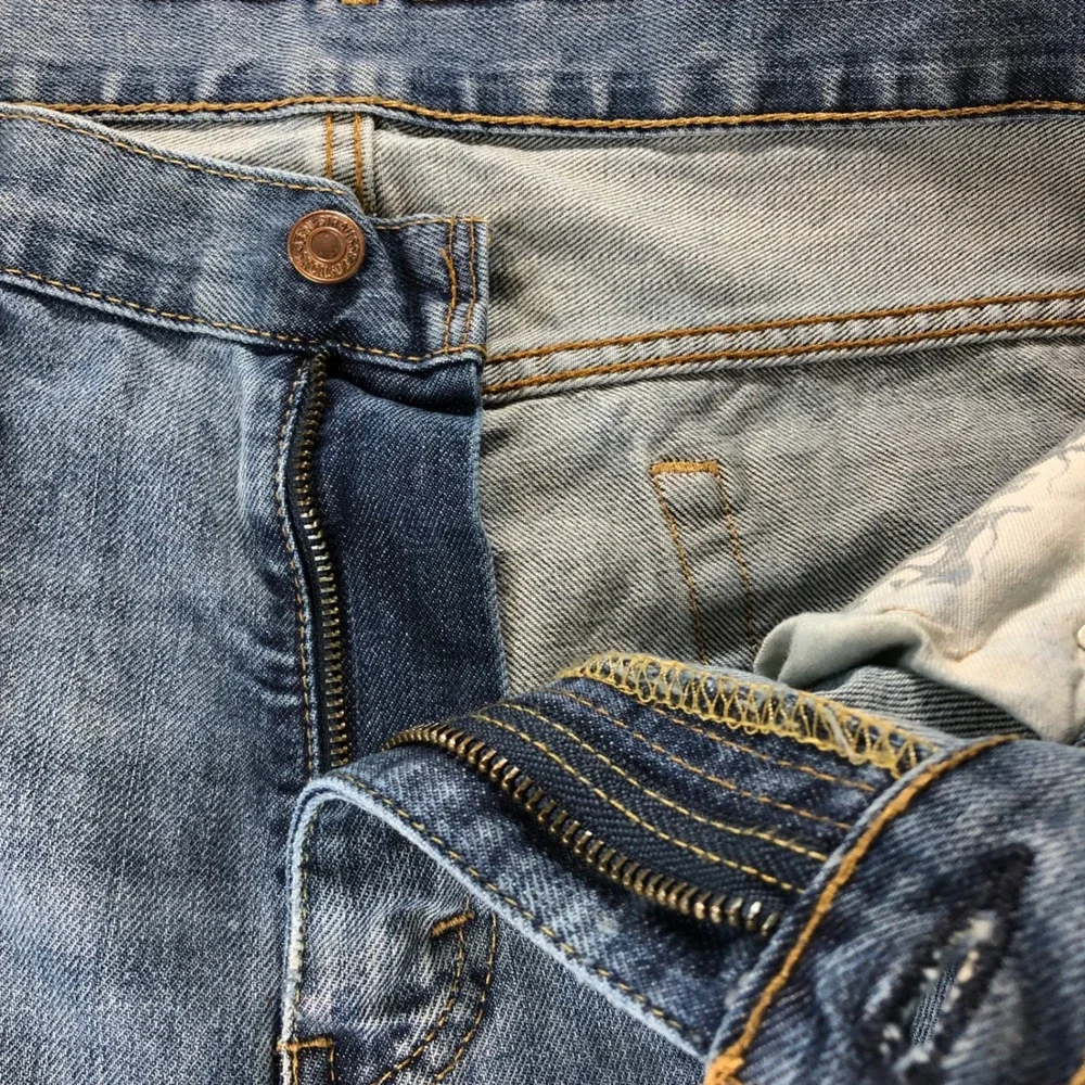 Levis 569 Jeans Mens 36x32 (Fits) Blue Baggy Loose Relaxed Whiskering Skater
